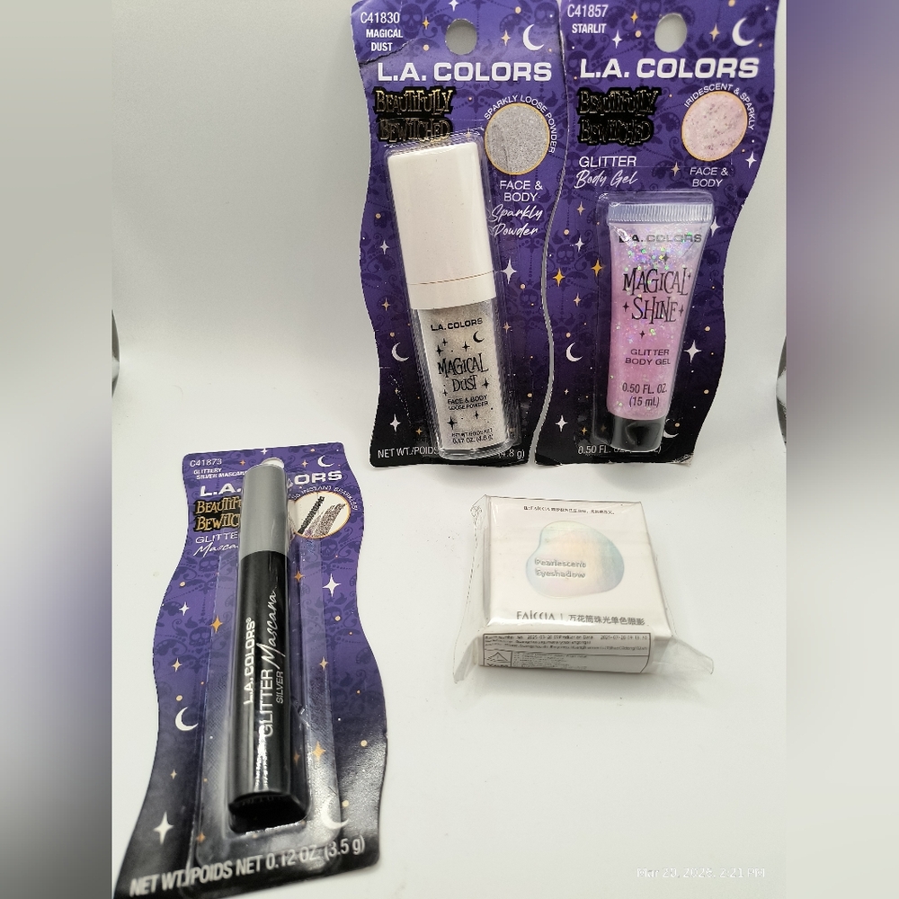 L.A. Colors Bewitched Glitter Mascara Body Gel And Powder And Bonus Shimmer